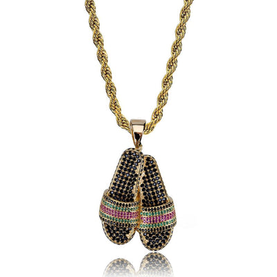 Iced Out Slipper Shoes Pendant