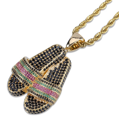 Iced Out Slipper Shoes Pendant