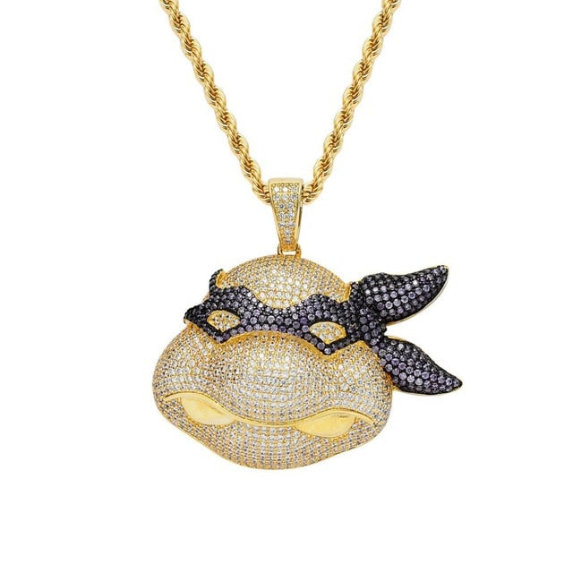 Iced Out Ninja Turtle Pendant
