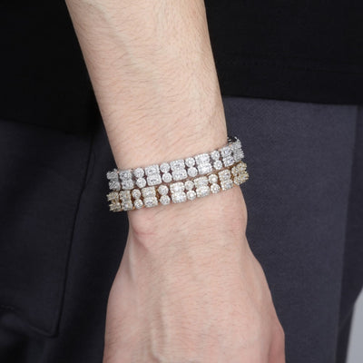 10mm Iced Double Row Tennis Bracelet