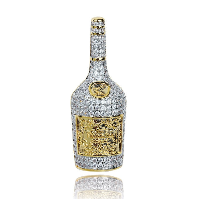Iced Out Champagne Bottle Pendant